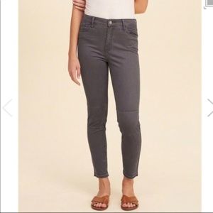 Hollister crop high rise moto pants